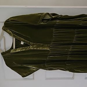 Green velvet Anthropologie dress